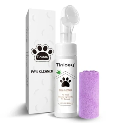 Image of Tinioey Paw Cleaner for Dogs and Cats Clean Paws No rinse Foaming Cleanser Dog Brush Scrubber Cat Pet Cleaner, Claw Care