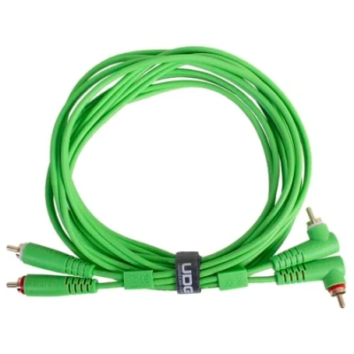 Image of UDG Ultimate Cable (RCA Straight RCA Angled) Green 3m