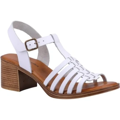 Image of Hush Puppies Women&#039;s Greta Heeled Sandal, White, 3 UK