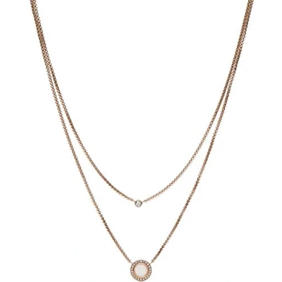 Image of Fossil Classics Necklace roségoldcoloured, Women&#039;s, Size: One Size, Roségold coloured