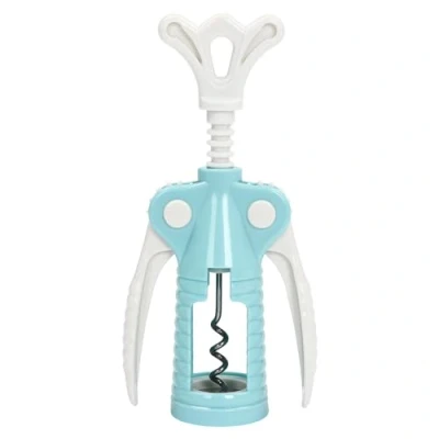 Image of Levkitch Bottle Opener Wing Corkscrew for Red Wine Beer, Ergonomic Cork Screw Corker Used in Kitchen Restaurant Chateau and Bars (Blue)