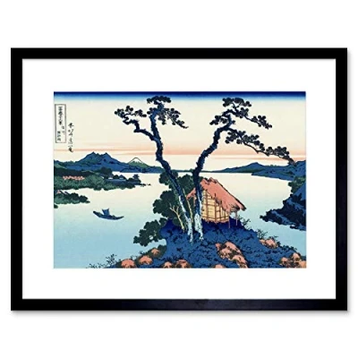 Image of Wee Blue Coo Katsushika Hokusai Lake Suwa In Shinano Province Framed Wall Art Print