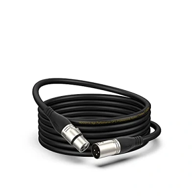Image of NUOSIYA XLR Cable 6m 1 Pack Balanced Microphone 3 pin Male to Female Extender Cord for Studio Recorder, Mic, Mixer, Speaker System, Phantom Power