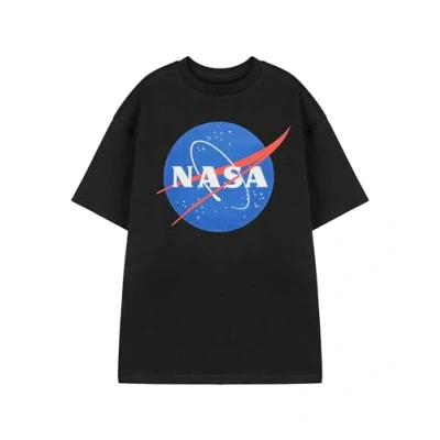 Image of NASA Classic Logo Unisex Black Short Sleeved T Shirt Space Exploration Graphic Tee Retro Style Apparel for Men &amp; Women Official Merchandise Astronomy Gift