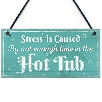 Image of RED OCEAN Novelty Hot Tub Welcome Plaque Garden Hanging Chic Sign Shed Jaccuzi Home Decor Door Wall Gift