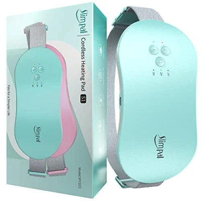 Image of Slimpal Period Pain Relief Heating Pad, Portable Menstrual Pad with 3 Timer Auto Shut Off, Electric Heat Belt for Cramps Massager, Gifts Women Girls, Aqua