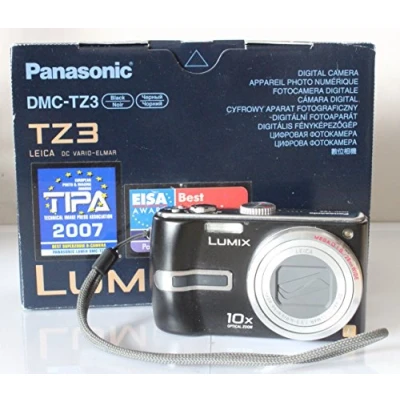 Image of Panasonic Lumix DMC TZ3 Digital Camera 7.2 Megapixel with 10x Optical Image Stabilized Zoom 3.0 Inch LCD Black (Renewed)