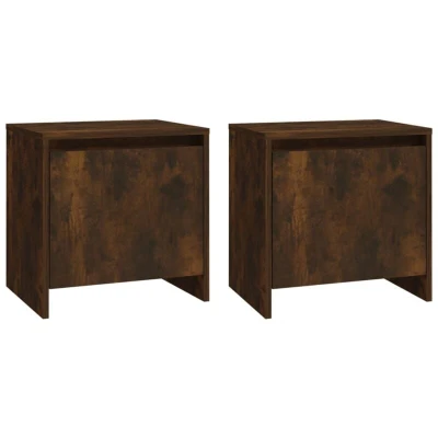 Image of vidaXL Bedside Cabinets 2 pcs Smoked Oak 45x34x44.5 cm Engineered Wood