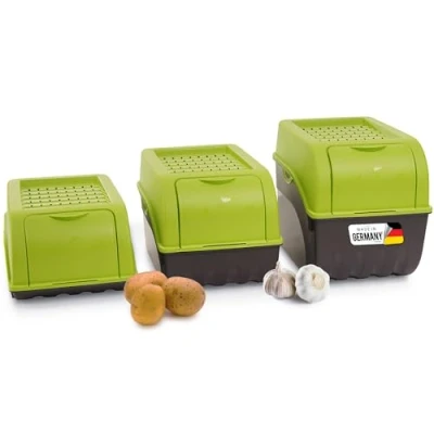 Image of Novaliv Vegetable Boxes, Plastic, Set Grün, 1x 3,5 l+5 l+9 l