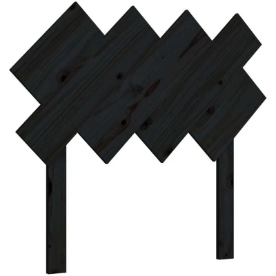 Image of vidaXL Bed Headboard Black 92x3x81 cm Solid Wood Pine