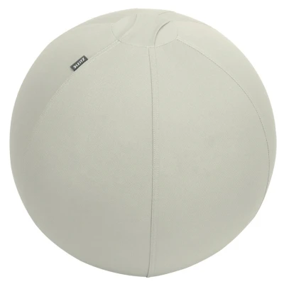 Image of Leitz Ergo Active Sitting Ball, Ergonomically Designed Desk Chair Alternative, 55cm Diameter, Includes Fabric Ball Cover, Hand Air Pump &amp; 2 x Plugs, Range, Light Grey, 65410085