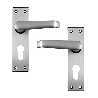 Image of Union Locks Ambassador Euro Plate Furniture Anodised Silver (Boxed)