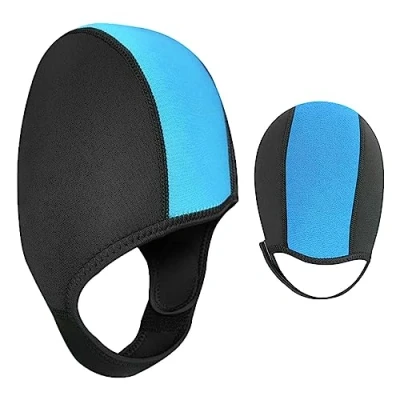 Image of ZONEWD Swimcaps Women 2.5mm Neoprene Thermal Swim Hat Head Swimming with adhesive Strap, Adjustable Beanie Hood for Men