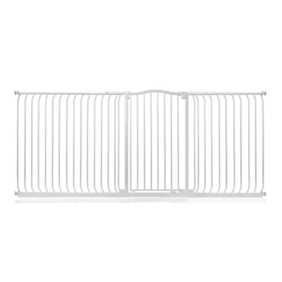 Image of Bettacare Extra Tall Curved Top Dog Gate, 225cm 234cm, Matt White, 100cm in Height, Pressure Fit Pet Gate for and Puppy, Barrier, Easy Installation