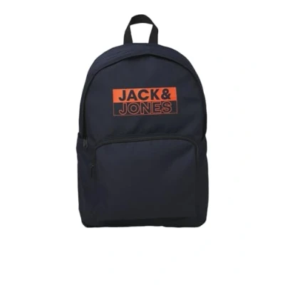 Image of JACK &amp; JONES Bag Rucksack School Backpack Zip Pockets Black Blue Navy (Navy Blazer)