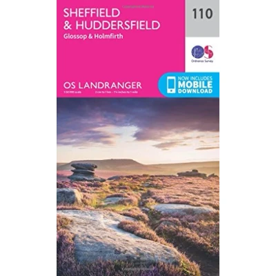 Image of Landranger 110 Sheffield &amp; Huddersfield, Glossop Holmfirth Map With Digital Version
