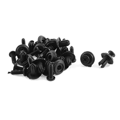 Image of sourcingmap 20 Pcs 6mm x 14mm Sealing Nails Black Plastic Rivet Buckle Clips