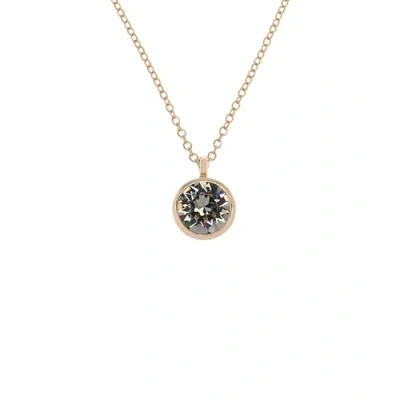 Image of Karen Millen Crystal Dot Pendant Necklace For Women (Gold/Black Crystal)