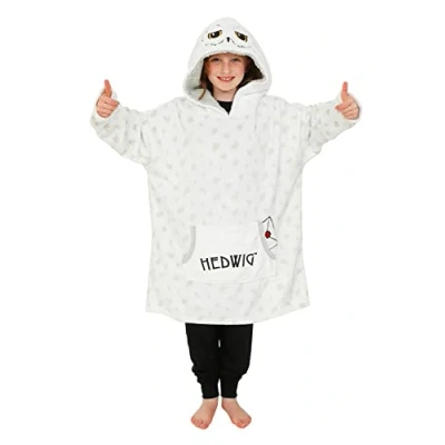 Image of Harry Potter Hedwig Hoodie, Oversized Fleece Blanket Hoodie for Girls and Boys White