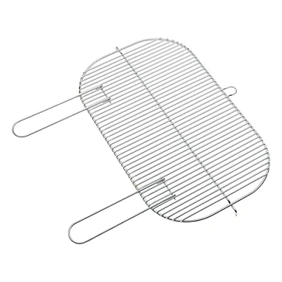 Image of barbecook Oval Cooking Grate with Handles, 55 x 33.6 cm, for Loewy and Arena Charcoal Grill, Stainless Steel, Easy to Clean