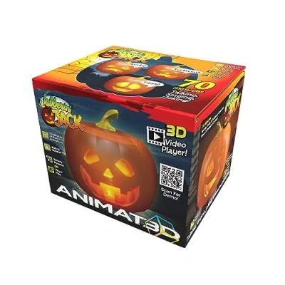 Image of ANIMAT3D Jabberin&#039; Jack Talking Animated Pumpkin with Built in Video Projector and Plug &#039;n Play Speaker