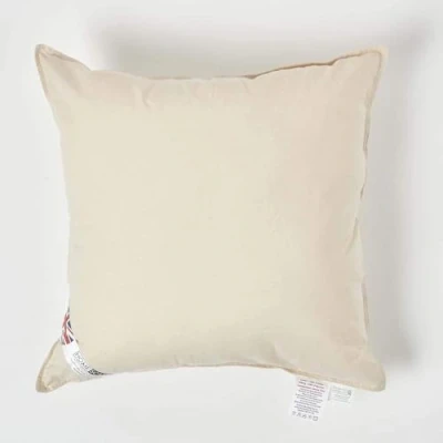 Image of HOMESCAPES Pack of 4 Organic Cotton Cushion Pad 50 x cm (20 20) Inner Insert with Super Microfibre Hypoallergenic Synthetic Filling Machine Washable