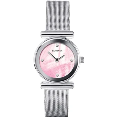 Image of Sekonda Ladies Analogue Quartz Watch with Pink Mother of Pearl Dial and Milanese Strap 40347