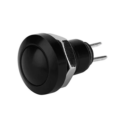 Image of Car Momentary Push Button Swicth 1A 24V 8mm Mini Waterproof Power Switch Zinc Aluminium Alloy Shell for Mounting Hole(Black)