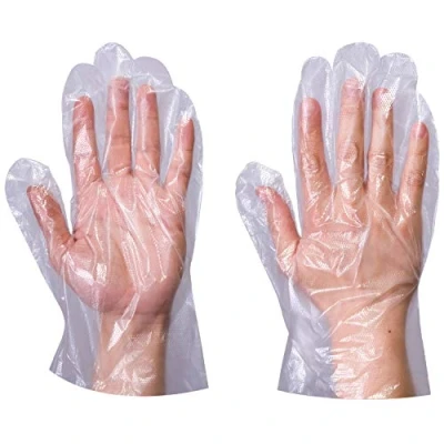 Image of Expert Workwear Large Clear Diposable Plastic Polyethylene PE Gloves Food Prepare Safe Cleaning Decorating Kitchen Hair Dye (1000)