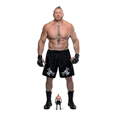 Image of STAR CUTOUTS SC4101 Brock Lesnar WWE Lifesize Cardboard Cutout With Table Top Stand Perfect for Fans and Collectors, Ideal Party Themes