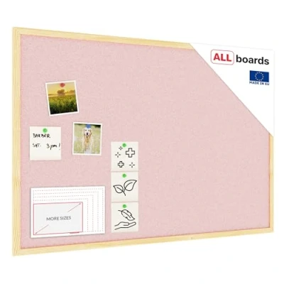 Image of ALLboards Cork Board Black with Wooden Frame 60x40cm, Corkboard Bulletin Notice