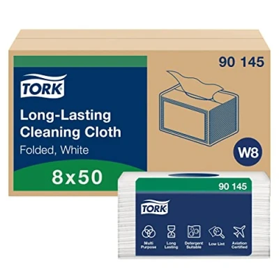 Image of Durable Tork Cleaning Cloths (W8), White
