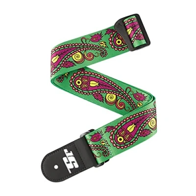 Image of Planet Waves 50JS13 D&#039;Addario Accessories Joe Satriani Guitar Strap Electric, Acoustic Strap, Electric &amp; Bass Paisley Green