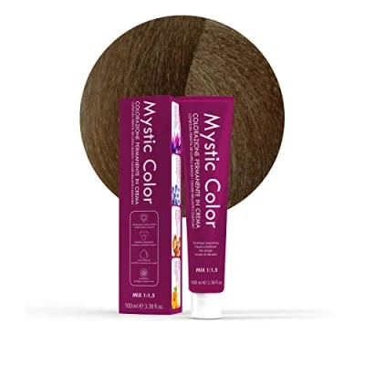 Image of Mystic Color Permanent Cream Colouring with Argan Oil and Calendula Long Lasting Hair Dye Dark Tobacco Blonde 6.8 100ml