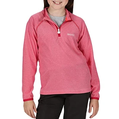 Image of Regatta Kids Loco Half Zip Mini Stripe Fleece Pink 11 12Yrs