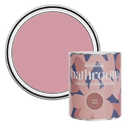 Image of Rust Oleum Pink Moisture Resistant Bathroom Wood and Cabinet Paint in Satin Finish Dusky 750ml