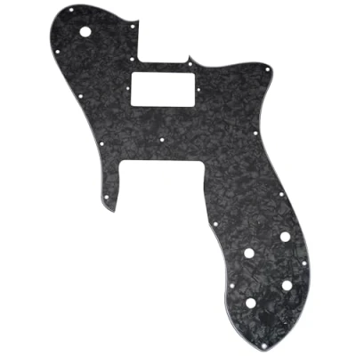 Image of Musiclily Pro 16 Holes Single H Guitar Pickguard For USA/Mexico Fender 72 Tele Custom Style Electric Guitar, 4ply Black Pearl