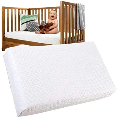 Image of Baby Cot Bed Mattress Breathable Toddler Foam Quilted Cover Anti Allergic (160cm x 70cm 10cm)