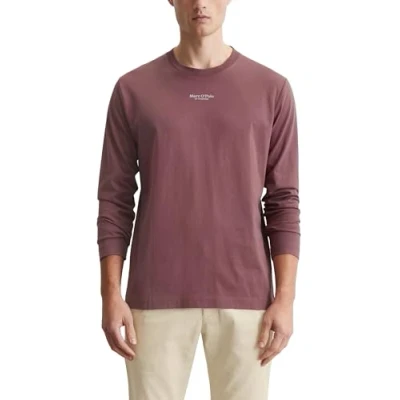Image of Marc O&#039;Polo Long Sleeve LOGO Print AT Centre Front sleeved top, Men&#039;s, Size: XL, Soft mauve