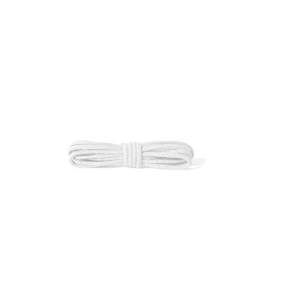 Image of Kaps Round Thin Laces, quality 2mm wide 100% cotton shoe laces for casual and fashion footwear, made in Europe, 1 pair (75 cm 29 inch 4 to 5 eyelet pairs / 01 white)