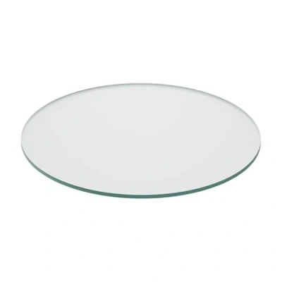 Image of Relaxdays Glass Top, 8mm Thick, Tempered ESG, Safety Screen for Table &amp; Fireplace, Fireproof, Round, Ø 40cm, Transparent, 40 cm
