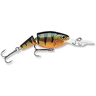 Image of Rapala Jointed Shad Rap Lure with Two No. 3 Hooks, 2.1 4.5 m Swimming Depth, 9 cm Size, Legendary Perch