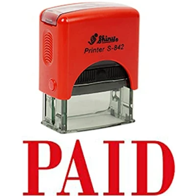 Image of Printtoo Paid Self Inking Rubber Stamp Office Stationary Custom Shiny