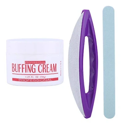 Image of Nail Polish File, Polishing Machine for Manicure and Pedicure 3 Pcs/Set Art Buffing Cream + Brush Buffer Varnish Strip S