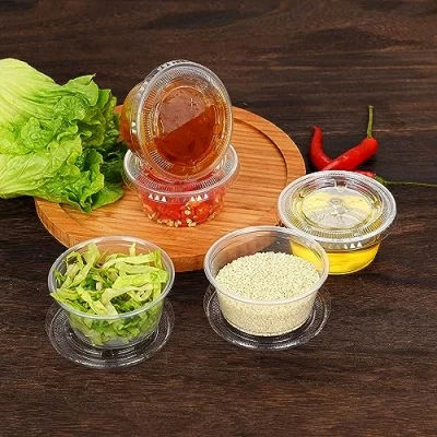 Image of HOT BARGAINS 1000 x 4oz Round Containers &amp; Lids Sauce with Pots Chatni and Deli Plastic Tubs l pcs