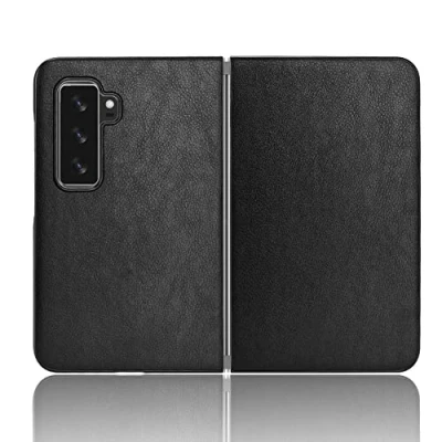 Image of PC+Leather Case for Microsoft Surface Duo 2 Case, Premium Slim Leather Soft Full Cover Stylish Elegant