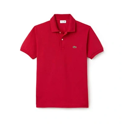 Image of Lacoste Classic Fit Mens Pink Polo Shirt Red Cotton Size X Small