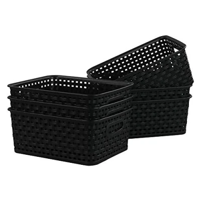 Image of Kiddream Small Woven Basket, Plastic Cupboard Storage Basket Set of 6