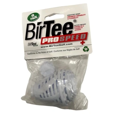 Image of BirTee Golf Tees PRO Speed Plus with Flexibility &amp; Durability 8 Pack. Indoor Tees/Golf Simulator Tees/Winter Plastic (White)