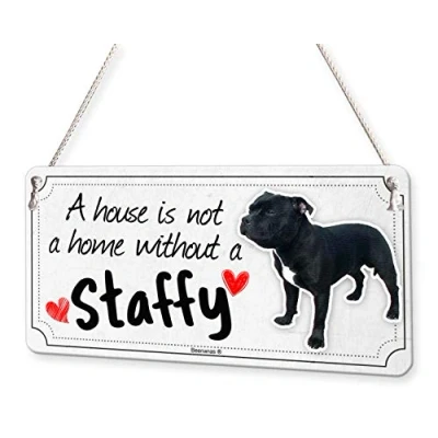 Image of Staffy Dog House is A Home Sign Pet Plaque